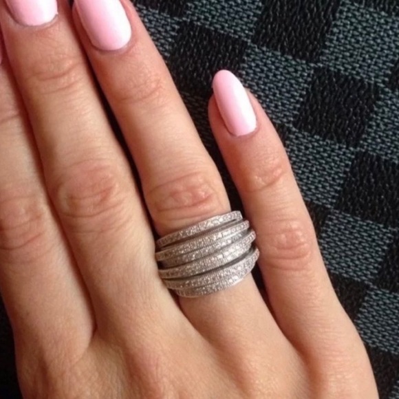 NEW💍6.4 CT 18K WHITE GOLD DIAMOND RING, CUTE RING, SHINY RING. - Picture 2 of 6